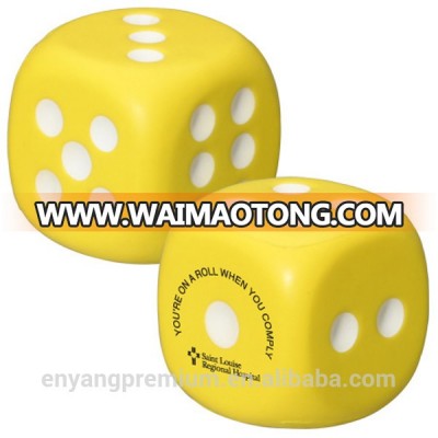 High Quality Cute Anti Stress Colored  dice cube PU stress ball promotion gift stress reliever toys